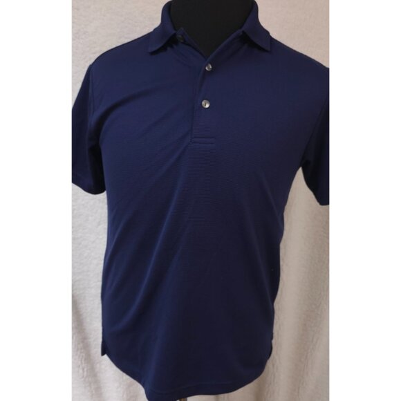 Ben Hogan Performance Mens Small Blue Textured Short Sleeve Golf Polo Shirt - Picture 1 of 12